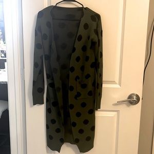Long sleeve cardigan, army green, medium